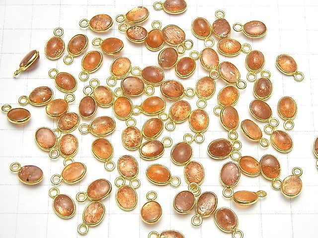 High Quality Sunstone AAA Bezel Setting Oval 9x7mm [One Side ] 18KGP 4pcs $12.99!