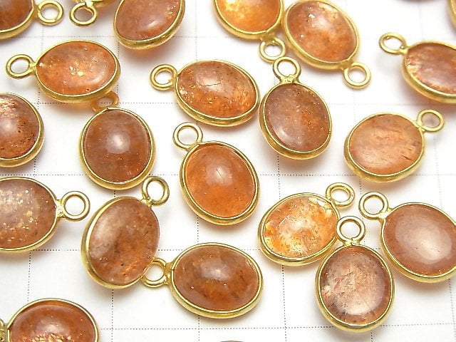 [Video] High Quality Sunstone AAA Bezel Setting Oval 11x9mm [One Side ] 18KGP 3pcs $17.99!