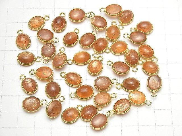 [Video]High Quality Sunstone AAA Bezel Setting Oval 11x9mm [One Side] 18KGP 3pcs