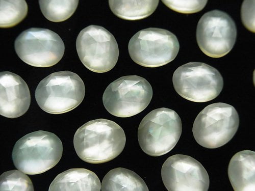 Green Amethyst, Oval, Rose Gemstone Beads