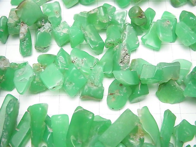 Chrysoprase AA + Rough Nugget Top Side Drilled Hole half or 1strand beads (aprx.8inch / 20cm)