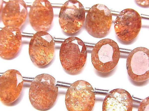 [Video]High Quality Sunstone AAA Oval Faceted 9x7mm half or 1strand beads (aprx.8inch/20cm)