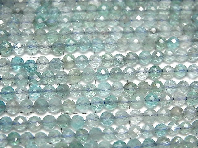 High Quality!  Apatite AA+ Faceted Round 4mm  1strand beads (aprx.15inch/36cm)