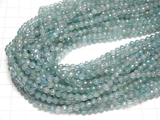 High Quality!  Apatite AA+ Faceted Round 4mm  1strand beads (aprx.15inch/36cm)