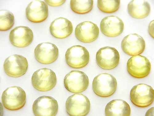 [Video] 3pcs $6.79! White Shell xLemon Quartz AAA Round Rose Cut 8x8mm