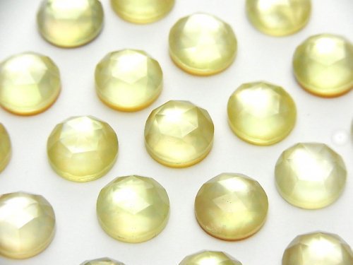 [Video] White Shell xLemon Quartz AAA Round Rose Cut 10x10mm 3pcs