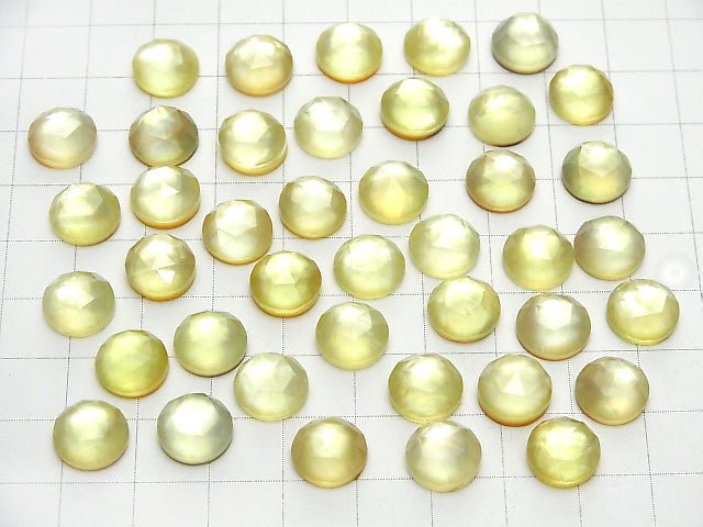 [Video] White Shell xLemon Quartz AAA Round Rose Cut 10x10mm 3pcs