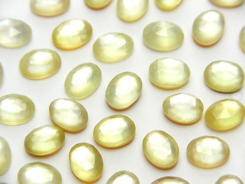[Video] White Shell x Lemon Quartz AAA Oval Rose Cut 8x6mm 5pcs