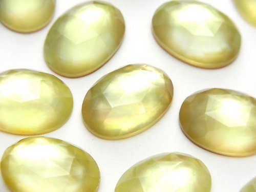 Lemon Quartz, Oval, Rose Gemstone Beads