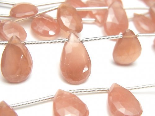 Faceted Briolette, Pear Shape, Rhodochrosite Gemstone Beads