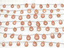 [Video]Peru Rhodochrosite AA ++ Pear shape Faceted Briolette 1strand (10pcs)