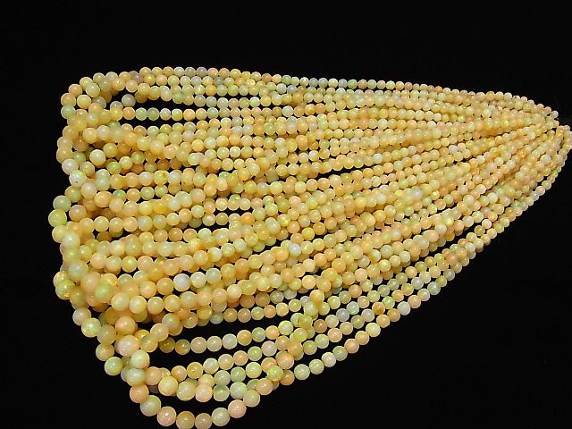 [Video] High Quality Ethiopia Opal AAA Round 3.5-7mm half or 1strand beads (aprx.16inch / 40cm)