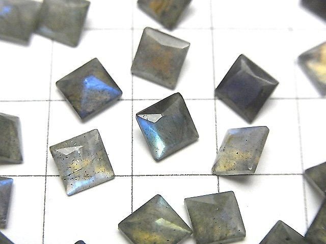 [Video]High Quality Labradorite AAA- Loose stone Princess cut 6x6mm 3pcs