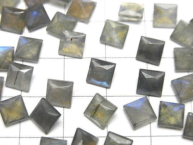 [Video]High Quality Labradorite AAA- Loose stone Princess cut 6x6mm 3pcs