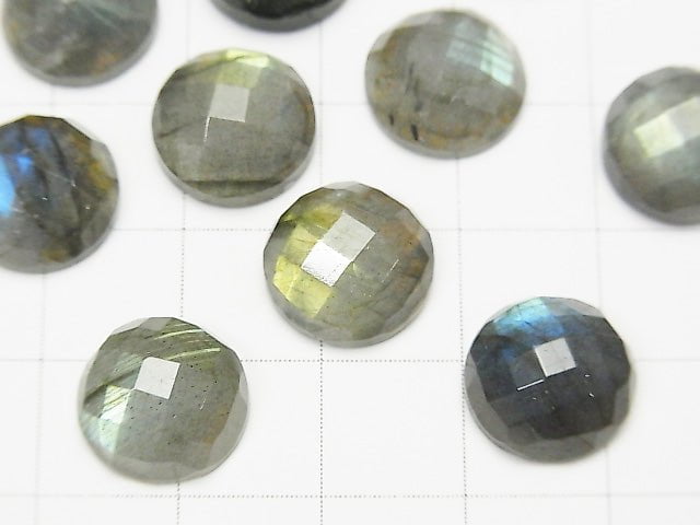 Labradorite AAA- Round  Faceted Cabochon 12x12mm 2pcs $11.79!