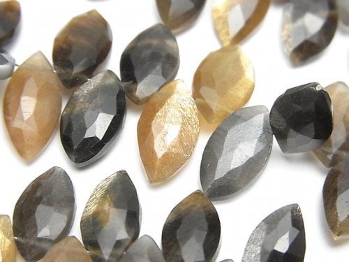 Faceted Briolette, Marquise, Moonstone Gemstone Beads