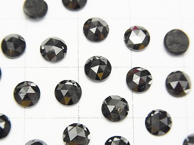 Black Diamond AAA Round Rose Cut 5x5x2mm 1pc $29.99!