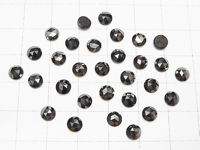 Black Diamond AAA Round Rose Cut 5x5x2mm 1pc $29.99!