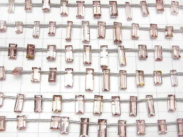 [Video] High Quality Pink Tourmaline AAA Rectangle Faceted 1strand (18pcs)