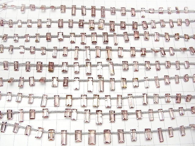 [Video] High Quality Pink Tourmaline AAA Rectangle Faceted 1strand (18pcs)