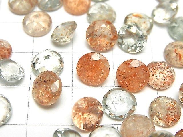 [Video]High Quality Multicolor Sunstone AAA Loose Stone Round Faceted 8x8mm 3pcs