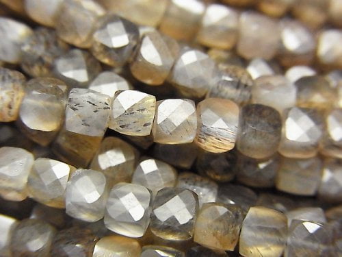 Cube, Moonstone Gemstone Beads