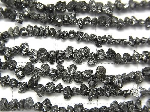 [Video] Black Diamond Chips Top Side Drilled Hole Half or 1-strand beads (approx. 16 inches/40 cm)