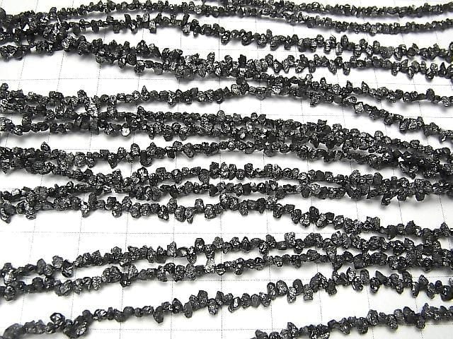 [Video] Black Diamond Chips Top Side Drilled Hole Half or 1-strand beads (approx. 16 inches/40 cm)