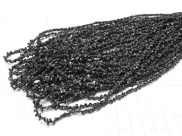 [Video] Black Diamond Chips Top Side Drilled Hole Half or 1-strand beads (approx. 16 inches/40 cm)
