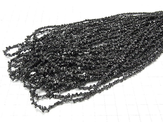 [Video] Black Diamond Chips Top Side Drilled Hole half or 1strand beads (aprx.16inch/40cm)