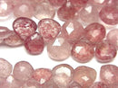 [Video] Pink Epidote AA++ Chestnut Faceted Briolette half or 1 strand (50pcs)