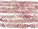 [Video] Pink Epidote AA++ Chestnut Faceted Briolette half or 1 strand (50pcs)