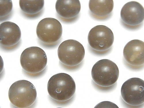 Grey Onyx AAA Half Drilled Hole Round 10mm 10pcs