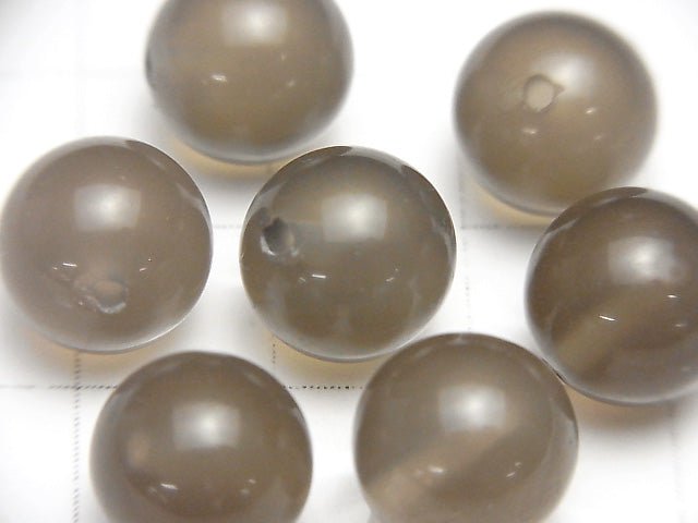 Grey Onyx AAA Half Drilled Hole Round 10mm 10pcs