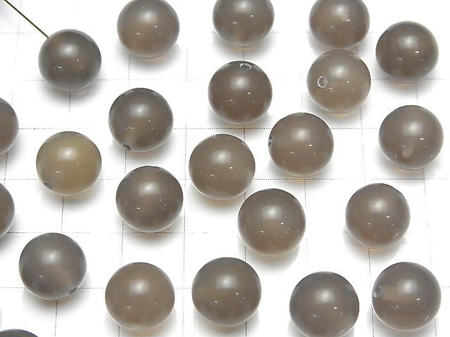 Grey Onyx AAA Half Drilled Hole Round 10mm 10pcs