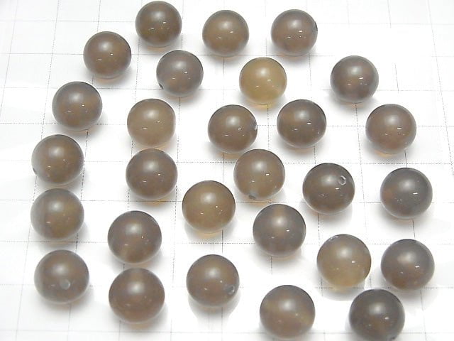 Grey Onyx AAA Half Drilled Hole Round 10mm 10pcs