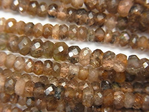 [Video]Andalusite AA++ Faceted Button Roundel  1strand beads (aprx.13inch/32cm)