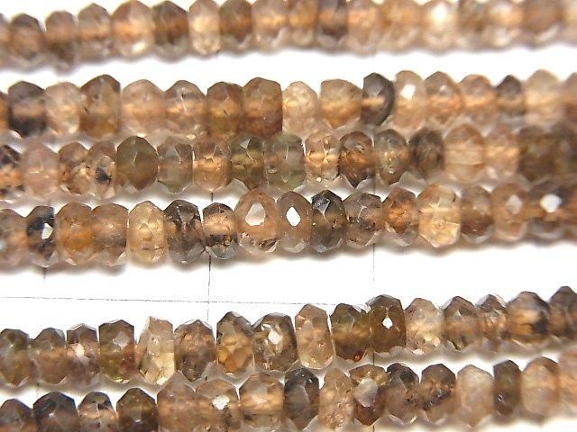 [Video]High Quality Andalusite AA++ Faceted Button Rondelle half or 1strand beads (aprx.13inch/32cm)