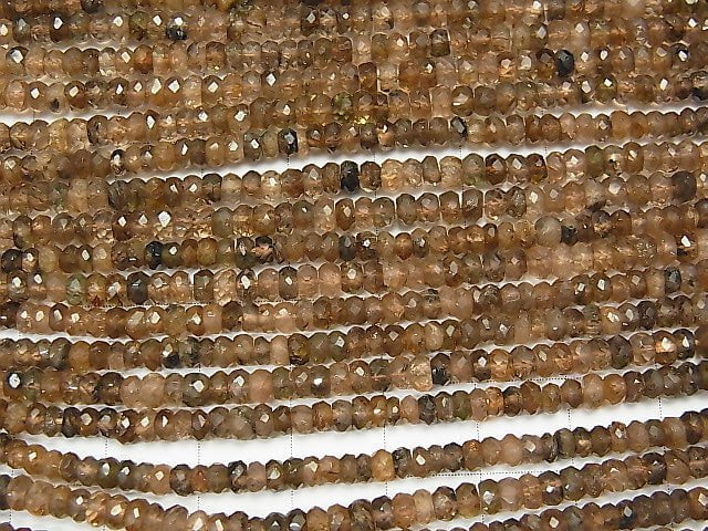 [Video]Andalusite AA++ Faceted Button Roundel  1strand beads (aprx.13inch/32cm)