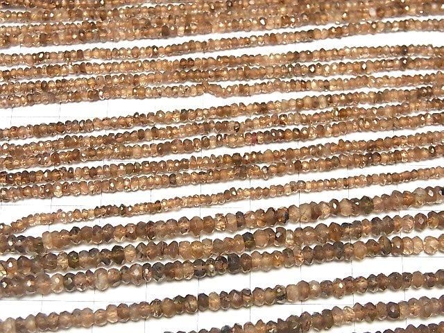[Video]High Quality Andalusite AA++ Faceted Button Rondelle half or 1strand beads (aprx.13inch/32cm)