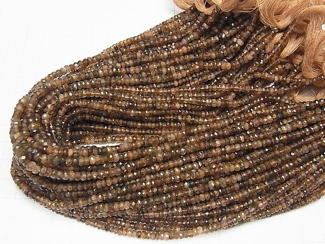 [Video]Andalusite AA++ Faceted Button Roundel  1strand beads (aprx.13inch/32cm)