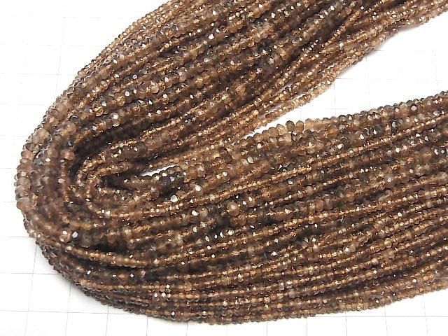 [Video]High Quality Andalusite AA++ Faceted Button Rondelle half or 1strand beads (aprx.13inch/32cm)
