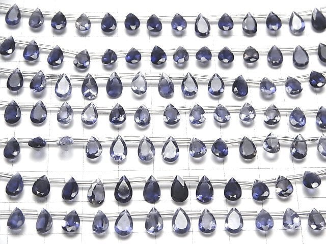 [Video]High Quality Iolite AAA- Pear shape Faceted 8x5mm half or 1strand (18pcs )