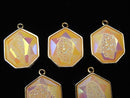 Druzy Agate Heptagon Charm 20x17mm AB Coating 2pcs $5.79!