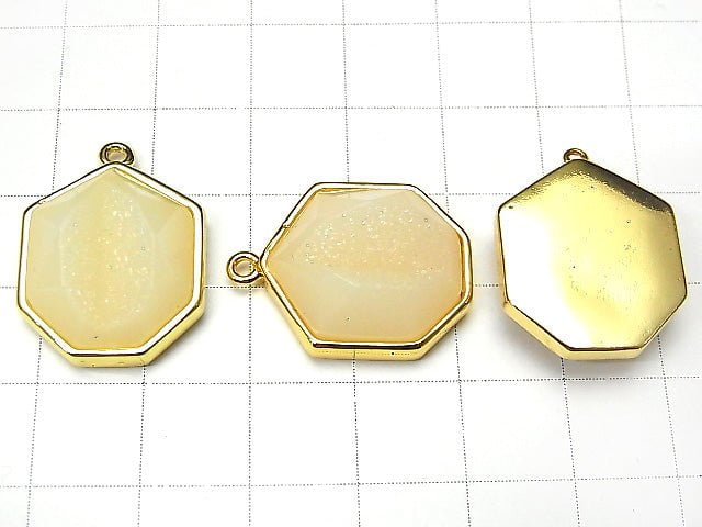 Druzy Agate Heptagon Charm 20x17mm 2pcs $5.79!