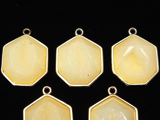 Druzy Agate Heptagon Charm 20x17mm 2pcs $5.79!