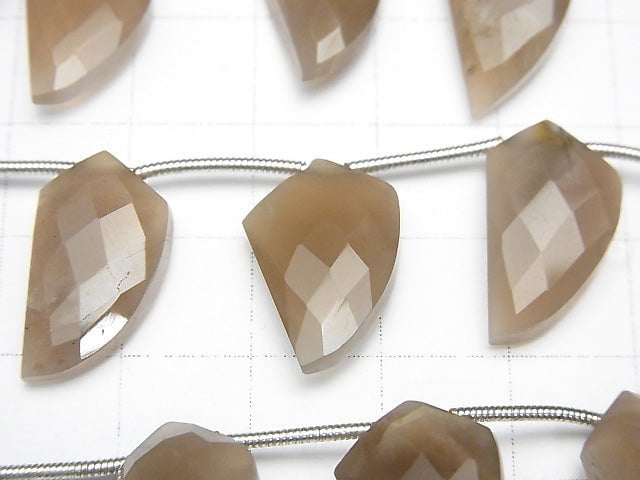 High Quality Brown Moonstone AAA- Deformed Faceted Marquise 1strand beads (aprx.9inch / 22cm)