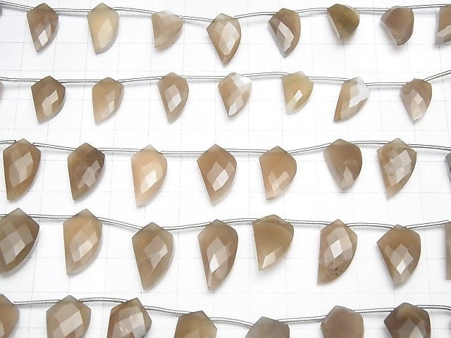 High Quality Brown Moonstone AAA- Deformed Faceted Marquise 1strand beads (aprx.9inch / 22cm)