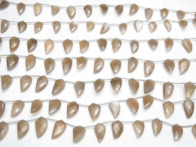 High Quality Brown Moonstone AAA- Deformed Faceted Marquise 1strand beads (aprx.9inch / 22cm)