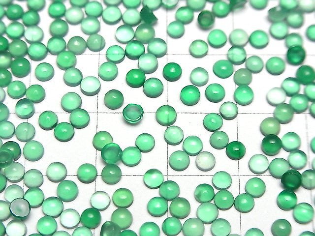 [Video] Green Onyx AAA Round Cabochon 3x3mm 10pcs